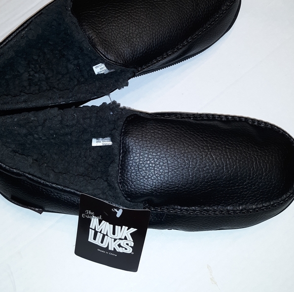 NWT Men's MUK LUKS Slip On Moccasins House Shoes - Picture 11 of 12